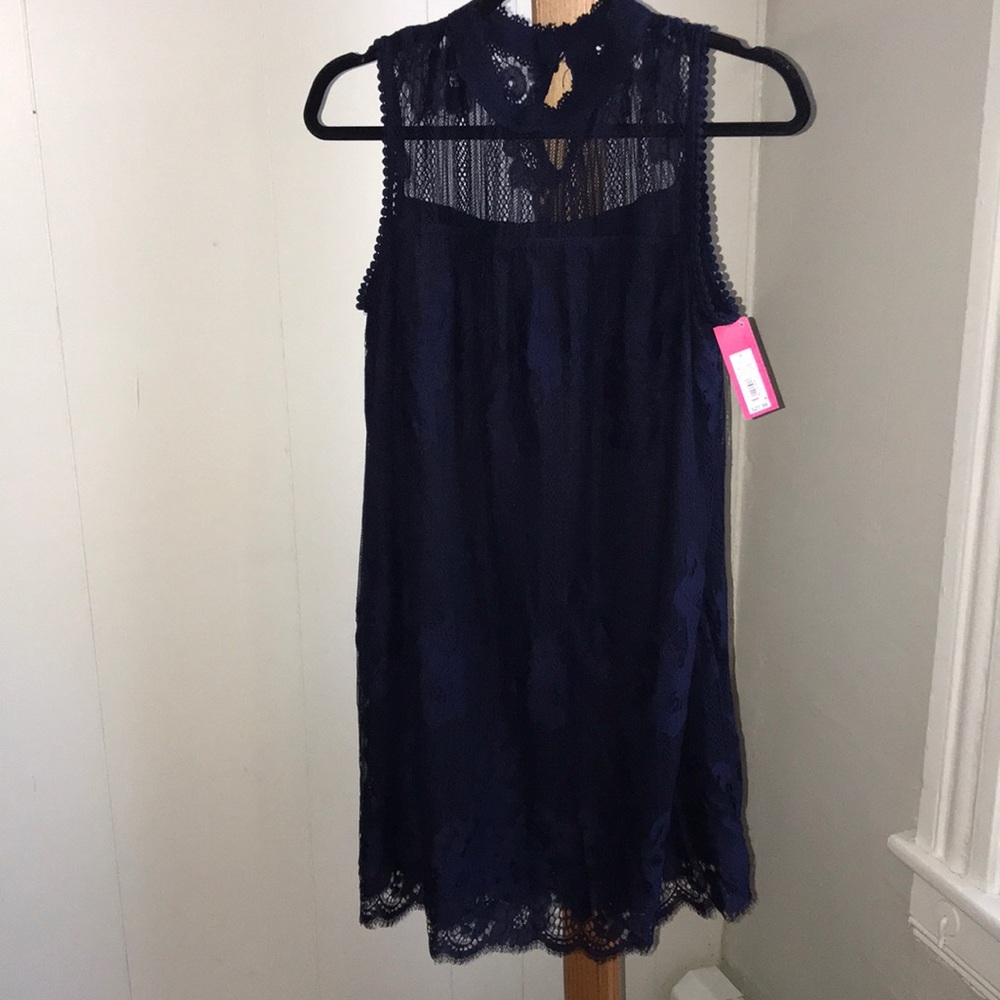 navy lace dress